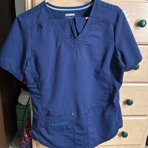 Scrubstar Navy V-Neck Ultimate Scrub Top with Joggers